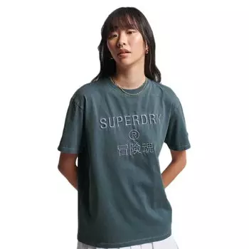 Футболка Superdry Code Cl Garment Dye Loose, синий