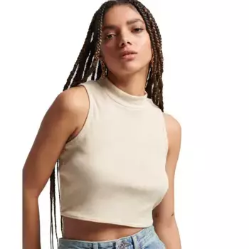 Футболка Superdry Cropped Mock Neck, серый