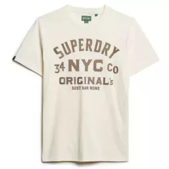 Футболка Superdry Embroidered Script Graphic, бежевый