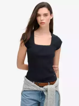 Футболка Superdry Essential Organic Cotton Square Neck, цвет eclipse/navy