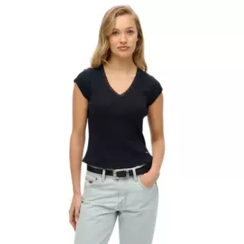 Футболка Superdry Essential short sleeve v neck, черный