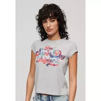 Футболка Superdry Floral Scripted, серый