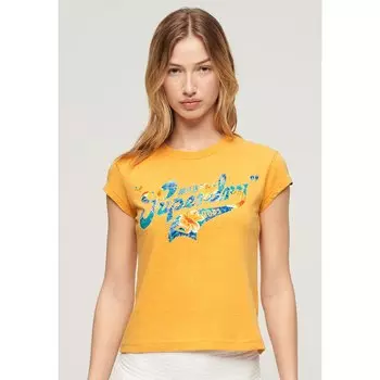 Футболка Superdry Floral Scripted, желтый
