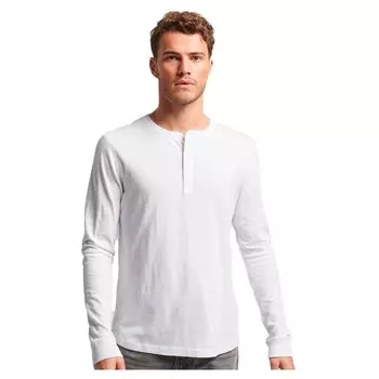 Футболка Superdry Henley Long Sleeve Round Neck, белый