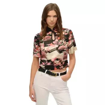 Футболка Superdry Mandarin Jacquard, разноцветный