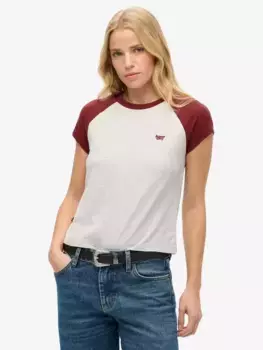 Футболка Superdry Organic Cotton Essential Logo Raglan, цвет burgundy/grey