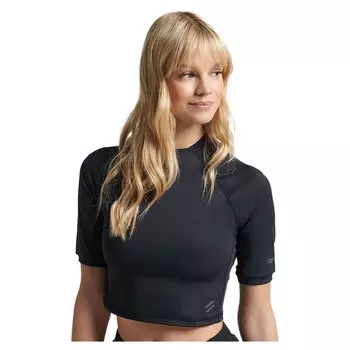 Футболка Superdry Run 3/4 Tight Crop, черный