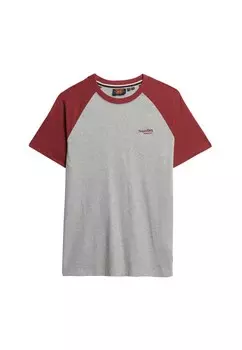 Футболка Superdry, серый/темно-красный