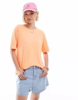 Футболка Superdry Studios с заниженными плечами в неоново-оранжевом цвете