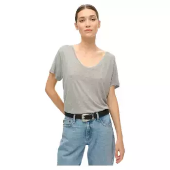 Футболка Superdry Studios Slub Embroidered Vee, серый