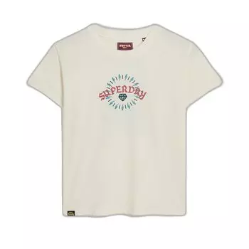 Футболка Superdry Tattoo Rhinestone Fitted, бежевый