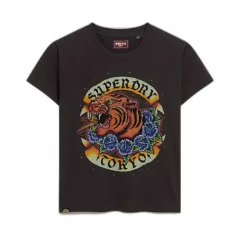 Футболка Superdry Tattoo Rhinestone Fitted, разноцветный