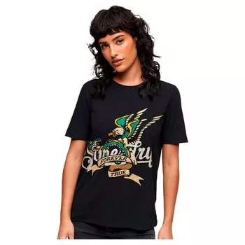 Футболка Superdry Tattoo Script Graphic Short Sleeve Round Neck, черный
