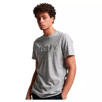 Футболка Superdry Tonal Embroidered Logo Short Sleeve Round Neck, серый