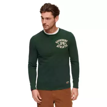 Футболка Superdry Vintage Athletic Chest long sleeve, зеленый