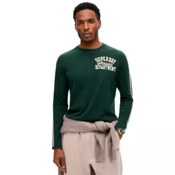 Футболка Superdry Vintage Athletic long sleeve, зеленый