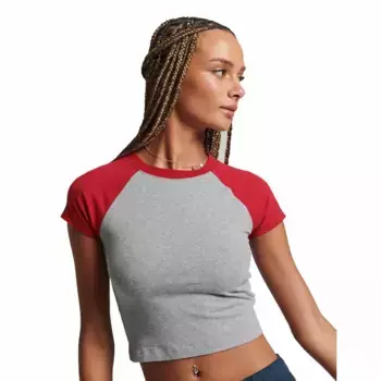 Футболка Superdry Vintage Cropped Baseball, серый
