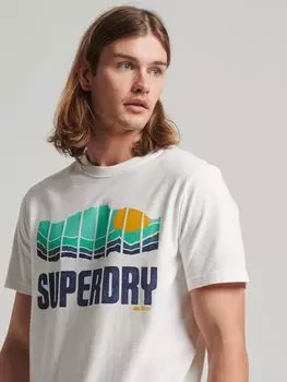 Футболка Superdry Vintage Great Outdoors, натуральный белый меланж