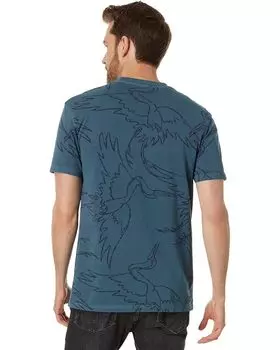 Футболка Superdry Vintage Overdyed Printed Tee, цвет Blue Bottle Overdye