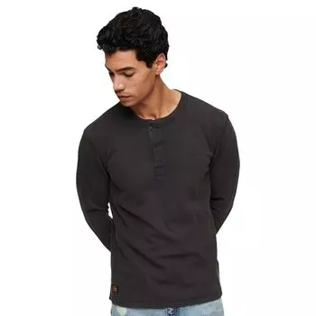 Футболка Superdry Waffle Henley, черный