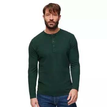 Футболка Superdry Waffle Henley, зеленый
