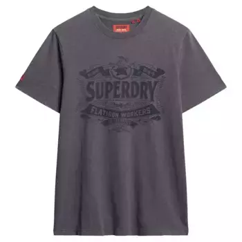 Футболка Superdry Workwear Script Graphic, серый