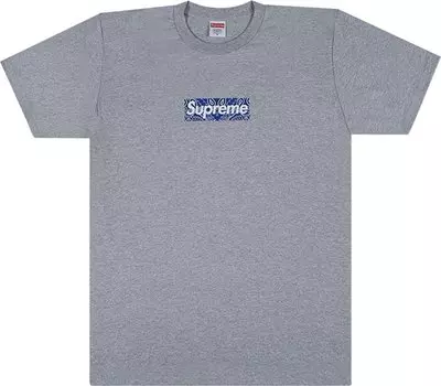 Футболка Supreme Bandana Box Logo Tee 'Heather Grey', серый