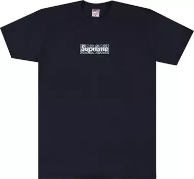 Футболка Supreme Bandana Box Logo Tee 'Navy', синий