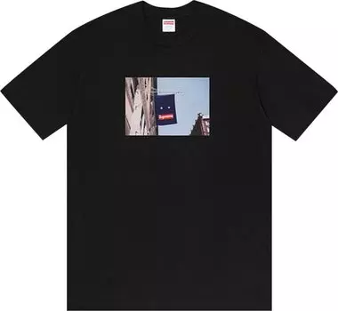 Футболка Supreme Banner Tee 'Black', черный