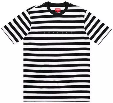 Футболка Supreme Bar Stripe Tee 'Black', черный