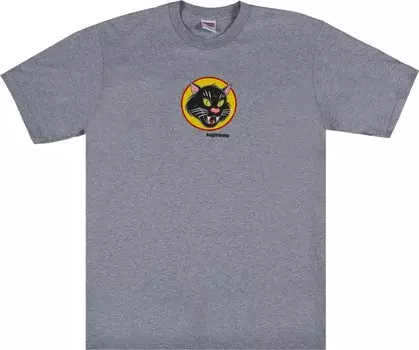 Футболка Supreme Black Cat Tee 'Heather Grey', серый