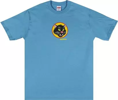 Футболка Supreme Black Cat Tee 'Light Slate', синий
