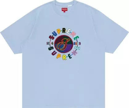 Футболка Supreme Chenille Crest Short-Sleeve Top 'Light Blue', синий