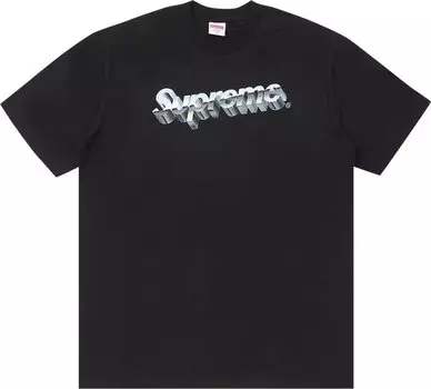 Футболка Supreme Chrome Logo Tee 'Black', черный