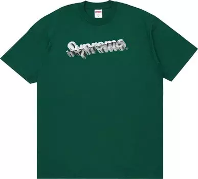 Футболка Supreme Chrome Logo Tee 'Dark Green', зеленый
