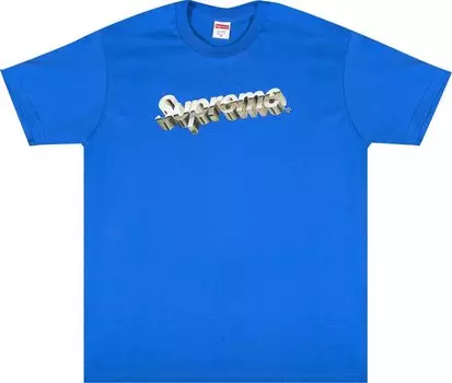 Футболка Supreme Chrome Logo Tee 'Royal', синий