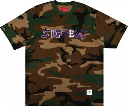 Футболка Supreme Collage Logo Short-Sleeve Top 'Woodland Camo', разноцветный