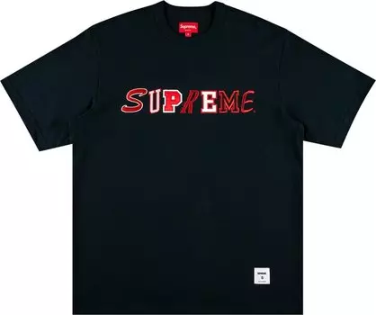 Футболка Supreme Collage Logo Short-Sleeve Top 'Navy', синий
