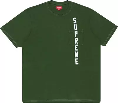 Футболка Supreme Contrast Stitch Pocket Tee 'Green', зеленый