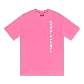 Футболка Supreme Contrast Stitch Pocket Tee 'Pink', розовый