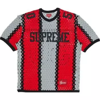 Футболка Supreme Crochet Football, красный/черный