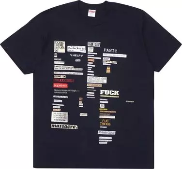 Футболка Supreme Cutouts Tee 'Navy', синий