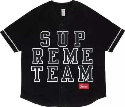 Футболка Supreme Denim Baseball Jersey 'Black', черный