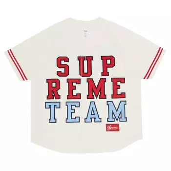 Футболка Supreme Denim Baseball Jersey 'White', белый