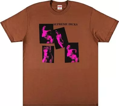 Футболка Supreme Dicks Tee 'Brown', коричневый