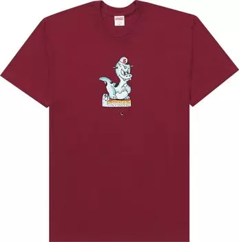 Футболка Supreme Dinosaur Tee 'Burgundy', красный