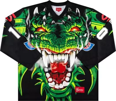 Футболка Supreme Dragon Hockey Jersey 'Black', черный