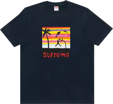 Футболка Supreme Dunk Tee 'Navy', синий