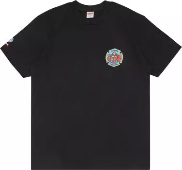 Футболка Supreme FDNY Engine 9 Tee 'Black', черный