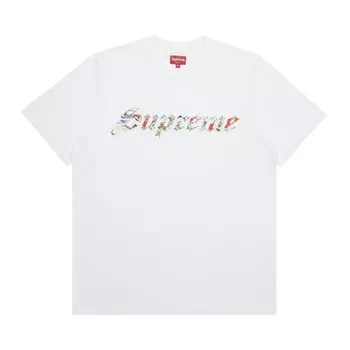 Футболка Supreme Floral Appliqu Short-Sleeve Top 'White', белый